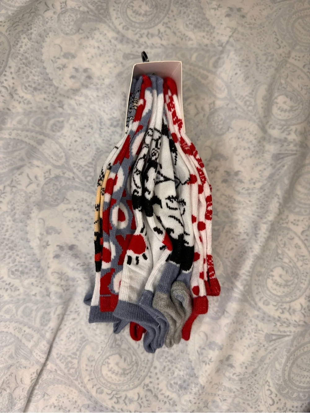 Betty Boop White, Red & Gray Crew Socks with Character Graphic 6 pack